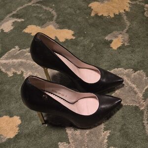 Chic Black Leather Heels